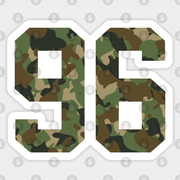 Camouflage number 96 Sticker by Eric Okore